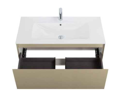 Тумба под раковину Art&Max Latina 100 AM-Latina-1000-1C-SO-BGM подвесная Серо-бежевая матовая