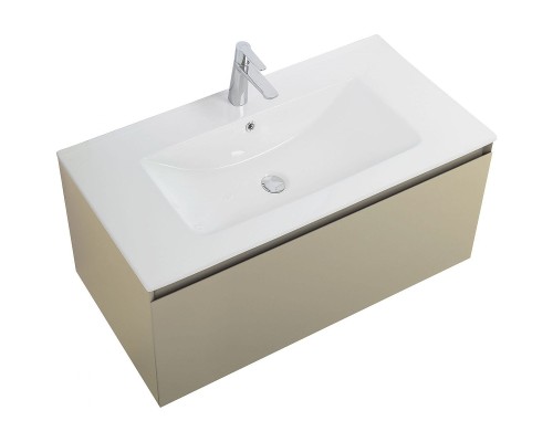 Тумба под раковину Art&Max Latina 100 AM-Latina-1000-1C-SO-BGM подвесная Серо-бежевая матовая