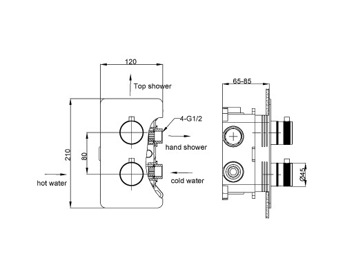 Смеситель для душа Boheme Cell 134-2-SGM с термостатом Оружейная сталь глянцевая