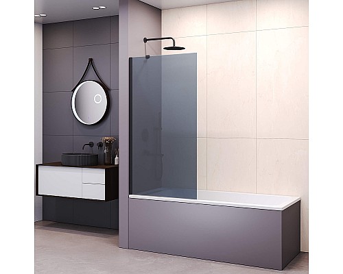 Шторка на ванну RGW Screens SC-150B 80х150 351115008-34 профиль Черный стекло тонированное