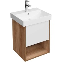 Тумба под раковину Kerama Marazzi Pro 50 подвесная Белая матовая Швейцарский вяз