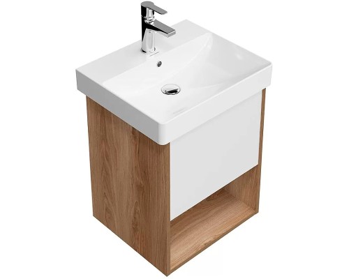 Тумба под раковину Kerama Marazzi Pro 50 подвесная Белая матовая Швейцарский вяз