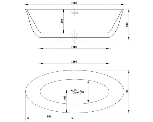 Акриловая ванна Ceruttispa Greta170 170x80 СТ10516 без гидромассажа