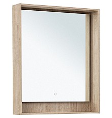 Зеркало Aquanet Милан 70 336404 с подсветкой Дуб светлый с сенсорным выключателем