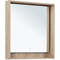 Зеркало Aquanet Милан 80 336405 с подсветкой Дуб светлый с сенсорным выключателем