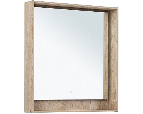 Зеркало Aquanet Милан 80 336405 с подсветкой Дуб светлый с сенсорным выключателем