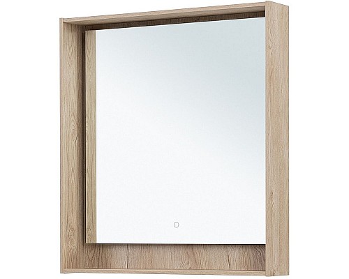 Зеркало Aquanet Милан 80 336405 с подсветкой Дуб светлый с сенсорным выключателем