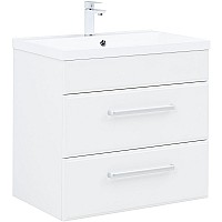 Тумба под раковину Aquanet Лукка 75 302397 подвесная Белая глянцевая