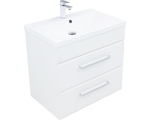 Тумба под раковину Aquanet Лукка 75 302397 подвесная Белая глянцевая