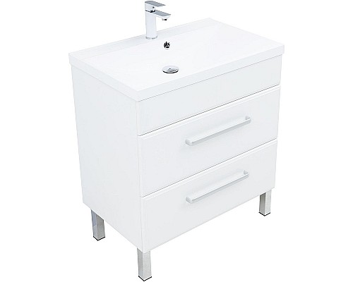 Тумба под раковину Aquanet Лукка 75 302397 подвесная Белая глянцевая