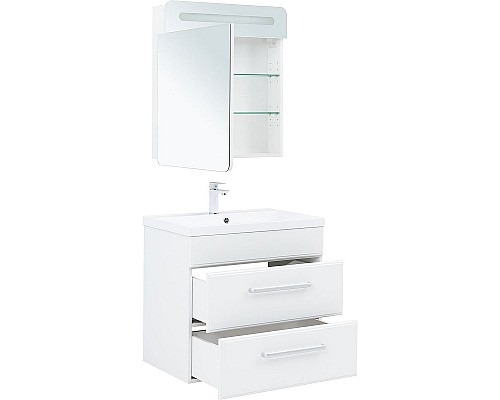 Тумба под раковину Aquanet Лукка 75 302397 подвесная Белая глянцевая