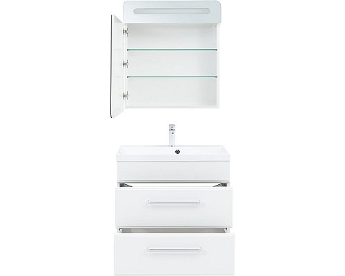 Тумба под раковину Aquanet Лукка 75 302397 подвесная Белая глянцевая