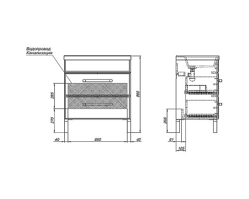 Тумба под раковину Aquanet Лукка 75 302397 подвесная Белая глянцевая