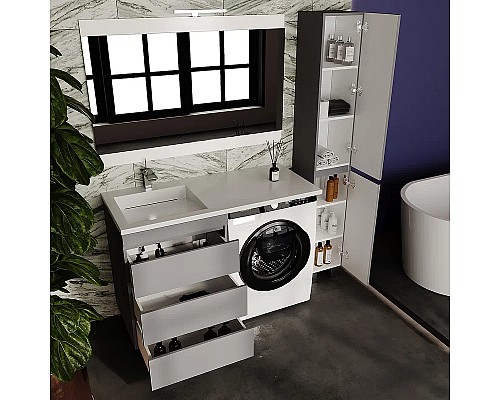 Тумба под раковину Style Line Даллас Леон 120 Люкс Plus СС-00002449 Серая