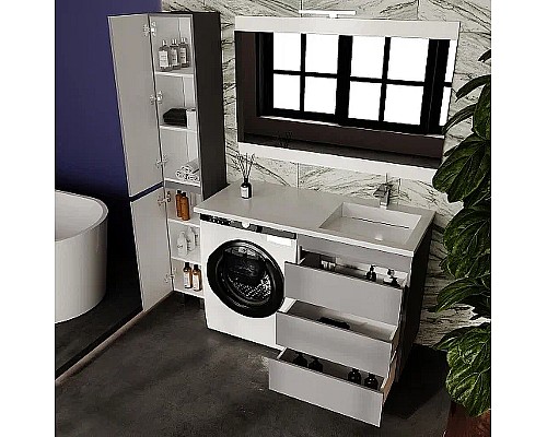 Тумба под раковину Style Line Даллас Леон 120 Люкс Plus СС-00002449 Серая