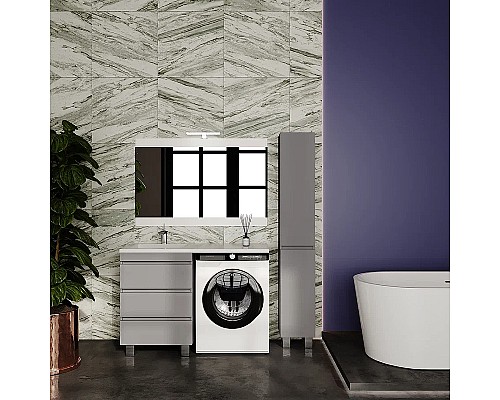 Тумба под раковину Style Line Даллас Леон 120 Люкс Plus СС-00002449 Серая