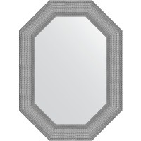 Зеркало Evoform Polygon 76х56 BY 7289 в багетной раме - Серебряная кольчуга 88 мм
