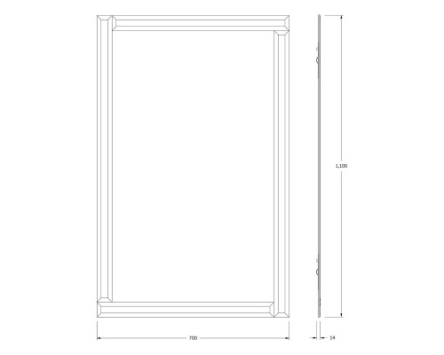 Зеркало Evoform Style 110x70 с зеркальным обрамлением - цвет Бронза