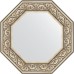 Зеркало Evoform Octagon 65x65 в багетной раме - Барокко серебро 106 мм