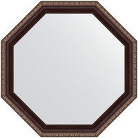 Зеркало Evoform Octagon 54x54 в багетной раме - Махагон с орнаментом 50 мм