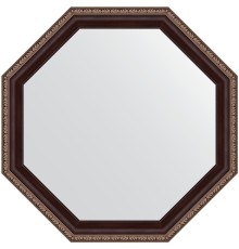 Зеркало Evoform Octagon 54x54 в багетной раме - Махагон с орнаментом 50 мм