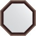 Зеркало Evoform Octagon 54x54 в багетной раме - Махагон с орнаментом 50 мм