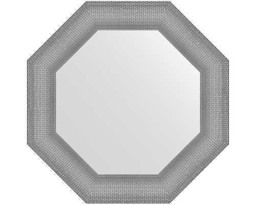 Зеркало Evoform Octagon 61x61 BY 7404 в багетной раме - Серебряная кольчуга 88 мм