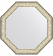 Зеркало Evoform Octagon 55x55 в багетной раме - Брашированное серебро 59 мм