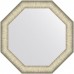 Зеркало Evoform Octagon 55x55 в багетной раме - Брашированное серебро 59 мм
