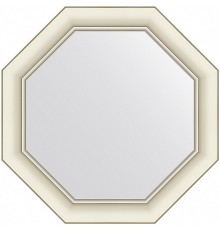 Зеркало Evoform Octagon 51x51 в багетной раме - Белый с серебром 60 мм