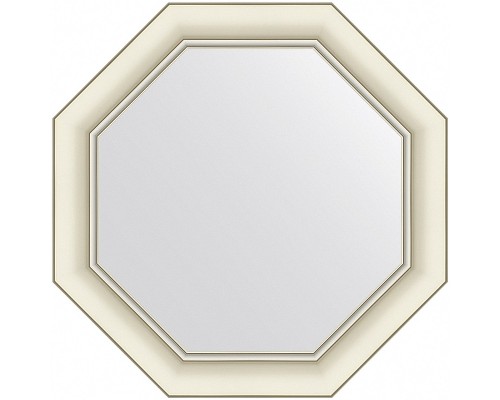 Зеркало Evoform Octagon 51x51 BY 7430 в багетной раме - Белый с серебром 60 мм