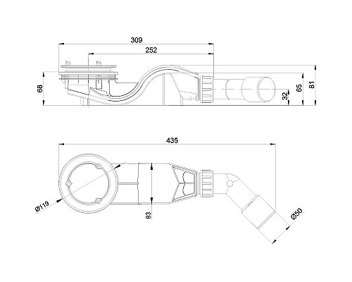 Сифон для душевого поддона Bette Solid B598-901 Хром