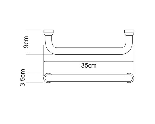 Поручень WasserKRAFT K-1066PB Черный глянцевый