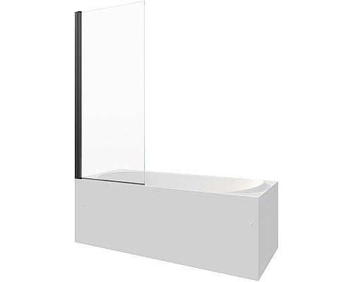 Шторка на ванну Berges River S Black 90х145 065013 профиль Черный матовый стекло прозрачное