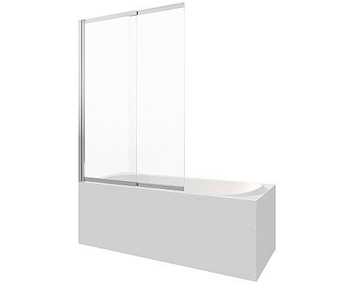 Шторка на ванну Berges River S Slider 98х145 065014 профиль Хром стекло прозрачное