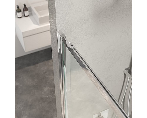 Шторка на ванну Berges River S Slider 98х145 065014 профиль Хром стекло прозрачное