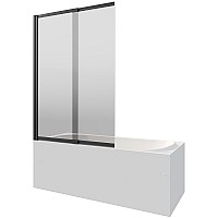 Шторка на ванну Berges River S Slider Black 98х145 065018 профиль Черный матовый стекло тонированное