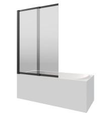 Шторка на ванну Berges River S Slider Black 98х145 065018 профиль Черный матовый стекло тонированное