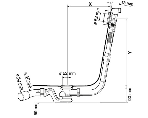 Слив-перелив Kaldewei 687772330999 полуавтомат Хром
