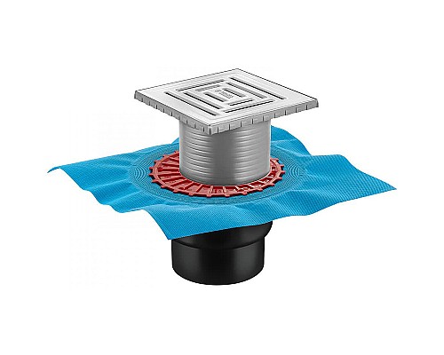 Душевой трап Berges Zentrum Uno 150x150 090472 с решеткой Хром матовый