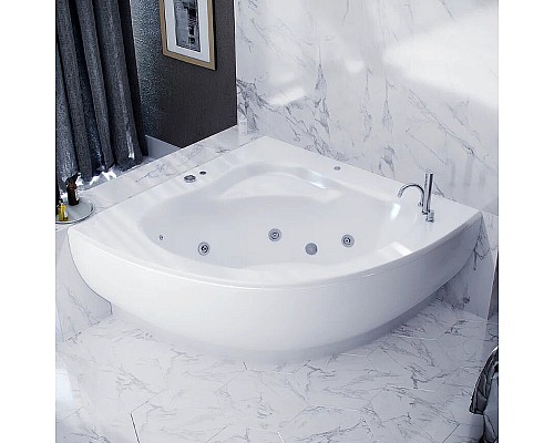 Акриловая ванна Aquatek Калипсо 146x146 KAL146-0000045 без гидромассажа с фронтальной панелью с каркасом (разборный) со слив-переливом