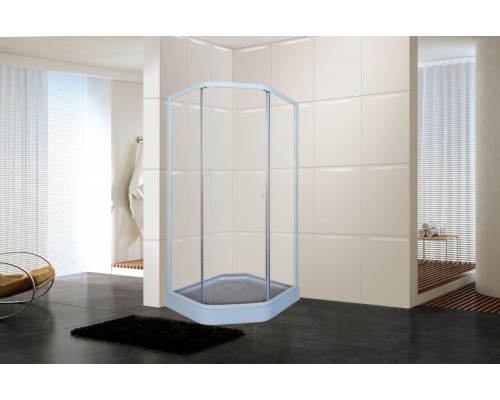 Душевой уголок Parly ZEP91 90х197 7173 профиль Белый стекло прозрачное