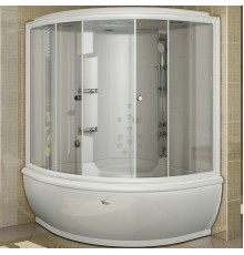 Душевой бокс Radomir Калифорния 2 155x155 1-04-1-0-5-0810 с баней профиль Белый стекло прозрачное