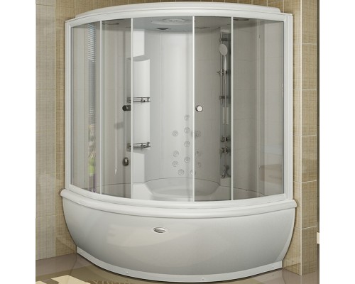 Душевой бокс Radomir Калифорния 2 155x155 1-04-1-0-5-0810 с баней профиль Белый стекло прозрачное