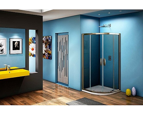 Душевой уголок Good Door Jazze R-100-B-BR 100x100 профиль Бронза стекло тонированное