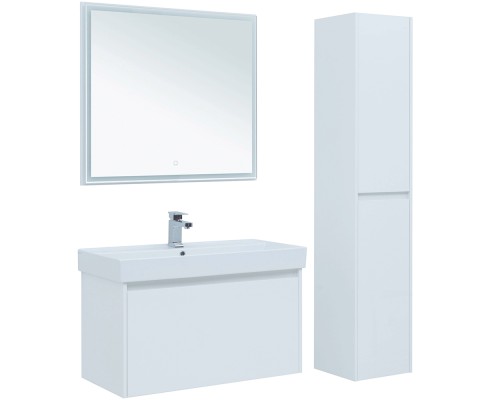 Зеркало Aquanet Nova Lite 90 с подсветкой Белое