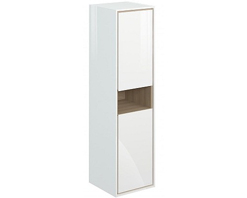 Шкаф пенал Cersanit Louna 35 SP-SL-LOU/Wh подвесной Белый глянец дуб Эврика