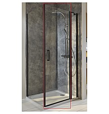 Душевая дверь Jacob Delafon Contra Black 80 E22T81-BL профиль Черный стекло прозрачное