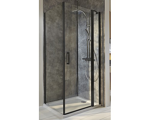 Душевая дверь Jacob Delafon Contra Black 80 E22T81-BL профиль Черный стекло прозрачное