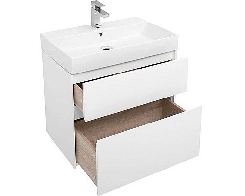 Тумба с раковиной Aquanet Бруклин 70 212597 подвесная Белая